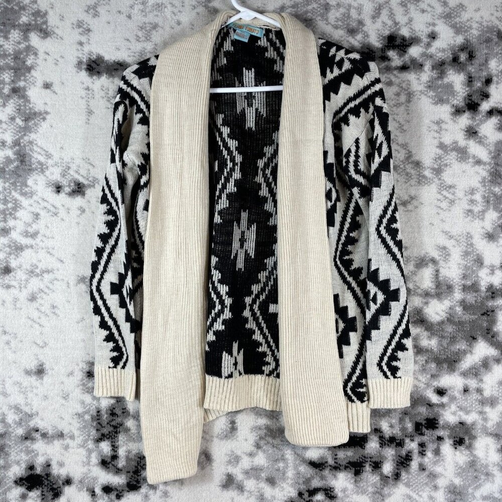 Flying Tomato Anthropologie Cardigan Womens Size S/M Open Acrylic Geometric